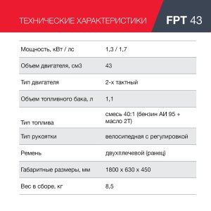 Бензиновый триммер FUBAG FPT 43 в Уфе фото