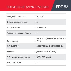 Бензиновый триммер FUBAG FPT 52 в Уфе фото