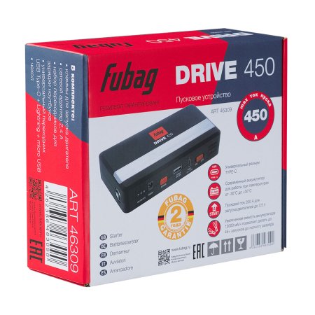 Пусковое устройство FUBAG DRIVE 450 с разъемом type-C на входе в Уфе фото