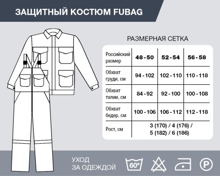 Защитный костюм Fubag размер 48-50 рост 3 в Уфе фото