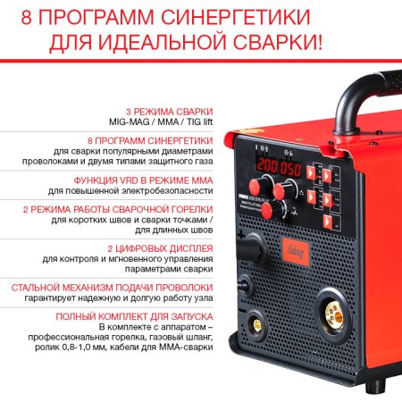 FUBAG Сварочный полуавтомат IRMIG 208 SYN PLUS c горелкой FB 250 3m в Уфе фото
